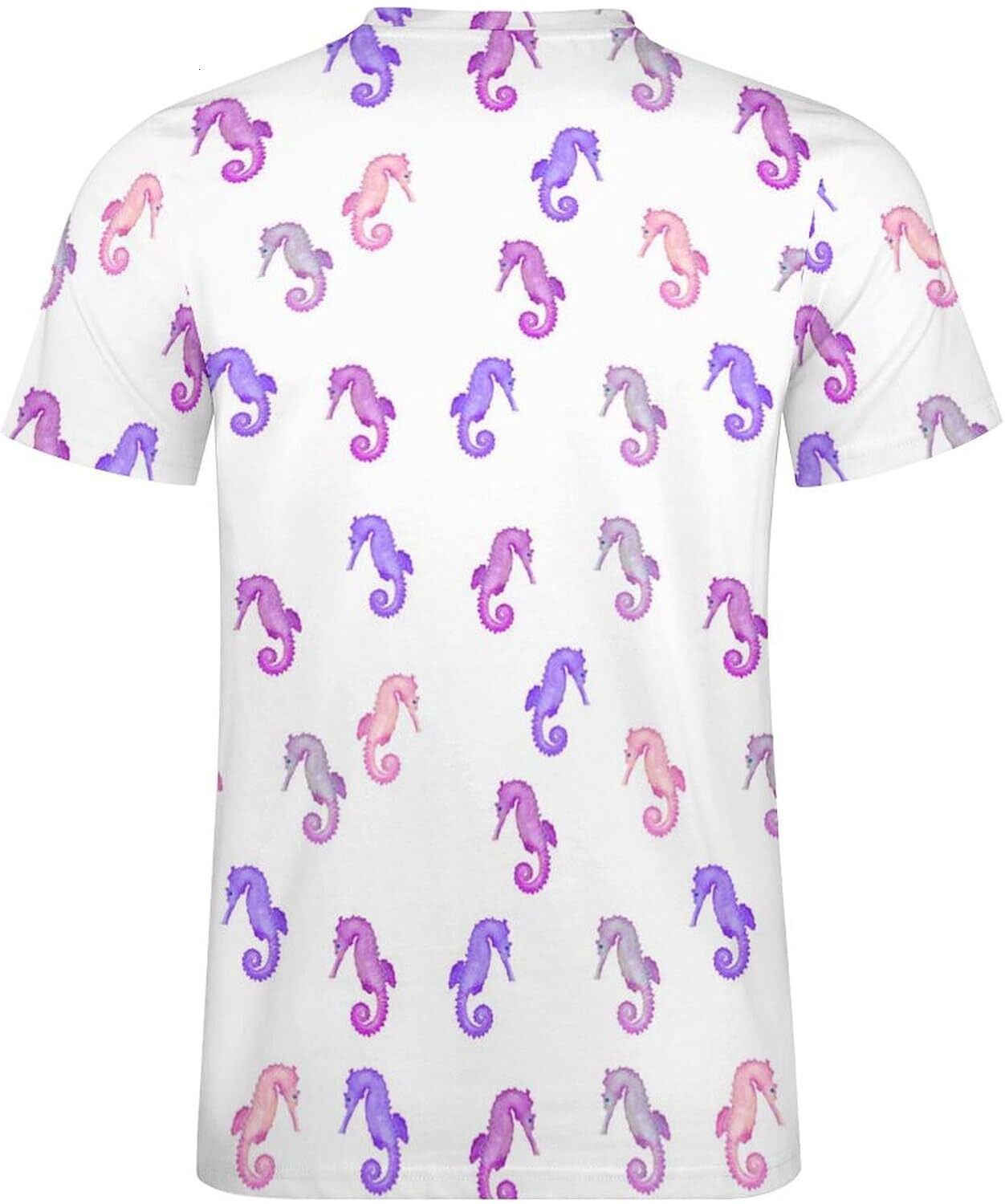 Mens T shirt Seahorse Pattern Cotton T-Shirt 3D Printed Casual Shirt Men's All-in-one fashion Crew Neck T-Shirt tee Casual tops summer clothes