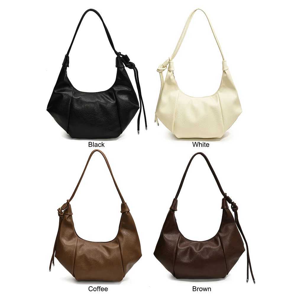 Crescent Bag for Women Adjustable Strap Underarm Pu Leather Solid Color Dumpling Zipper Work Travel 241025