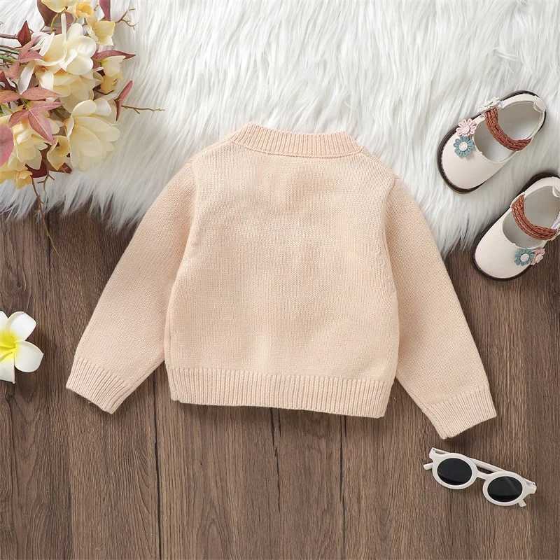 New born girl boy cute long sleeved button up cardigan wool sweater for children knitted sweater baby autumn and winter clothing W241025