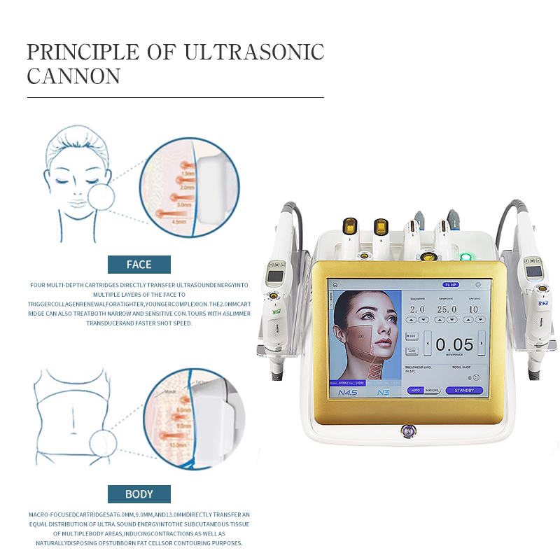 Desktop Ultrasonic Beauty Machine Facial Lifting Wrinkle Removal Pore Shrinking Non-invasive Ultrasound Body Slimming Multifunction Beauty Machine