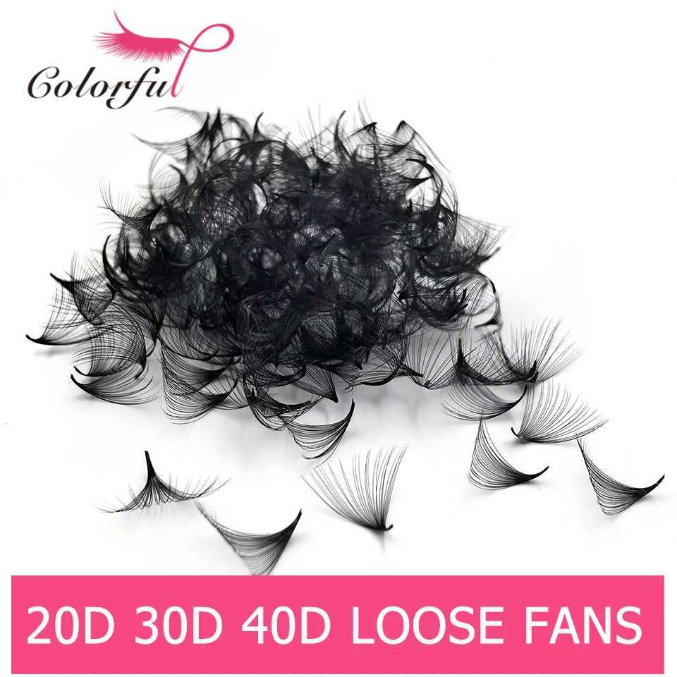 Color 30D 40D Pointy Base Promade Fans Lash Extension Loose Fans Mega Curl Tip Fine Dry 20D Russian Curl Artificial EyelashW241024