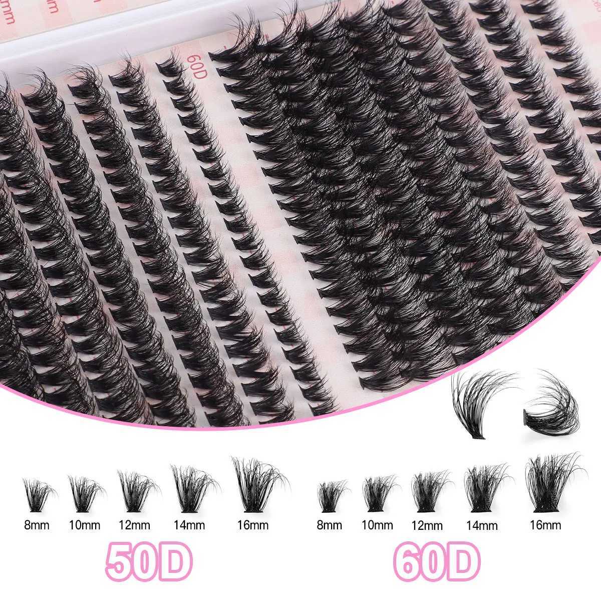 DIY eyelash extension kit 592pcs personal eyelash cluster D curl 8-16mm mixed eyelash cluster with eyelash bonding and sealing and eyelash application