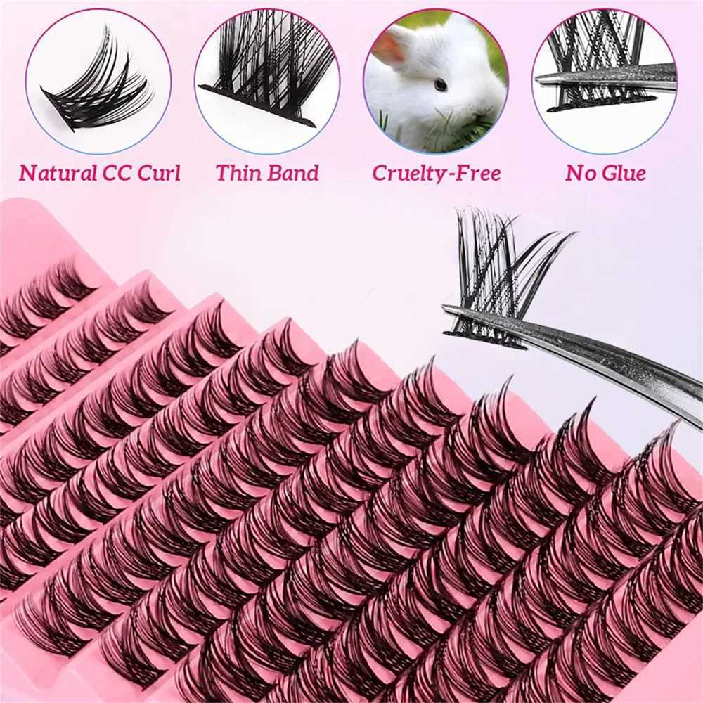 DIY eyelash clusters eyelash extensions D-curled personal eyelashes 8-16mm eyelash clusters 120 pcsl fluffy eyelashes DIY at homeW241024