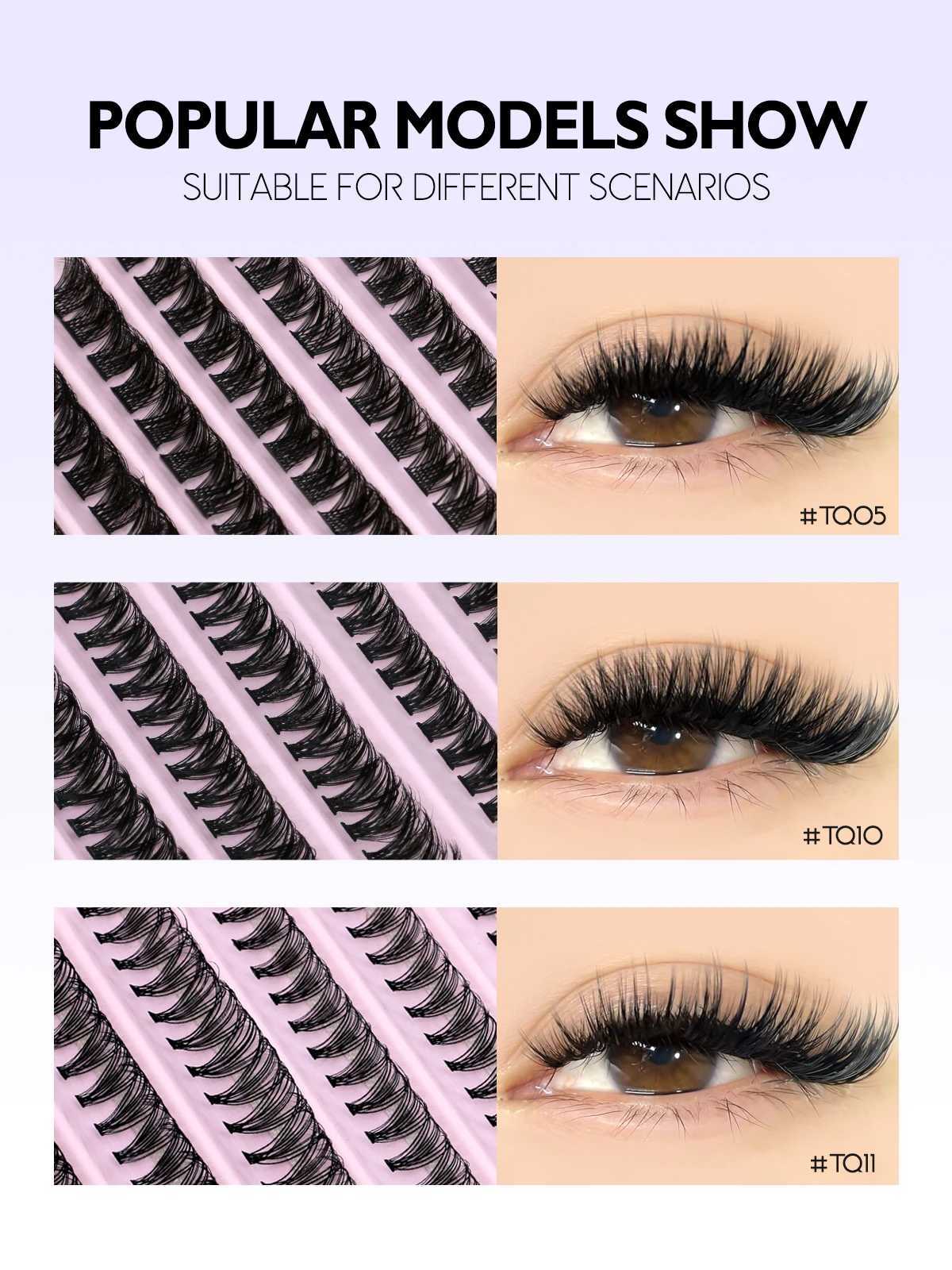 Groinneya Lash Clusters Kit DIY Lash Extensions Personal Lash Clusters with Appliance Lash Bond Seal Eyelash ExtensionW241024