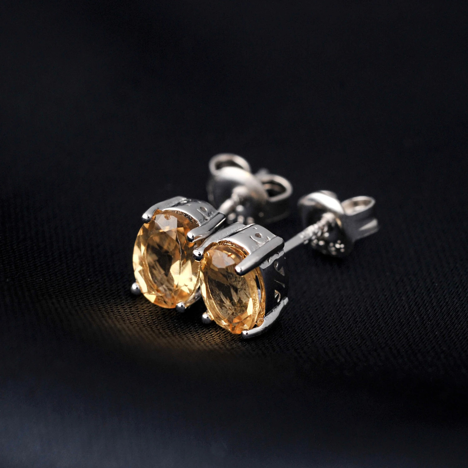 Potiy Natural Oval 2.4ct garnet Peridot amethyst sky blue topaz Citrine stud earrings 925 sterling silver female birthstone 241025