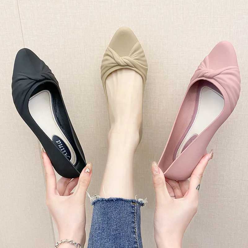 High Quality Womens casual slip shoes waterproof PVC shallow toe sole shoes womens work shoes pump plastic sandals T241024