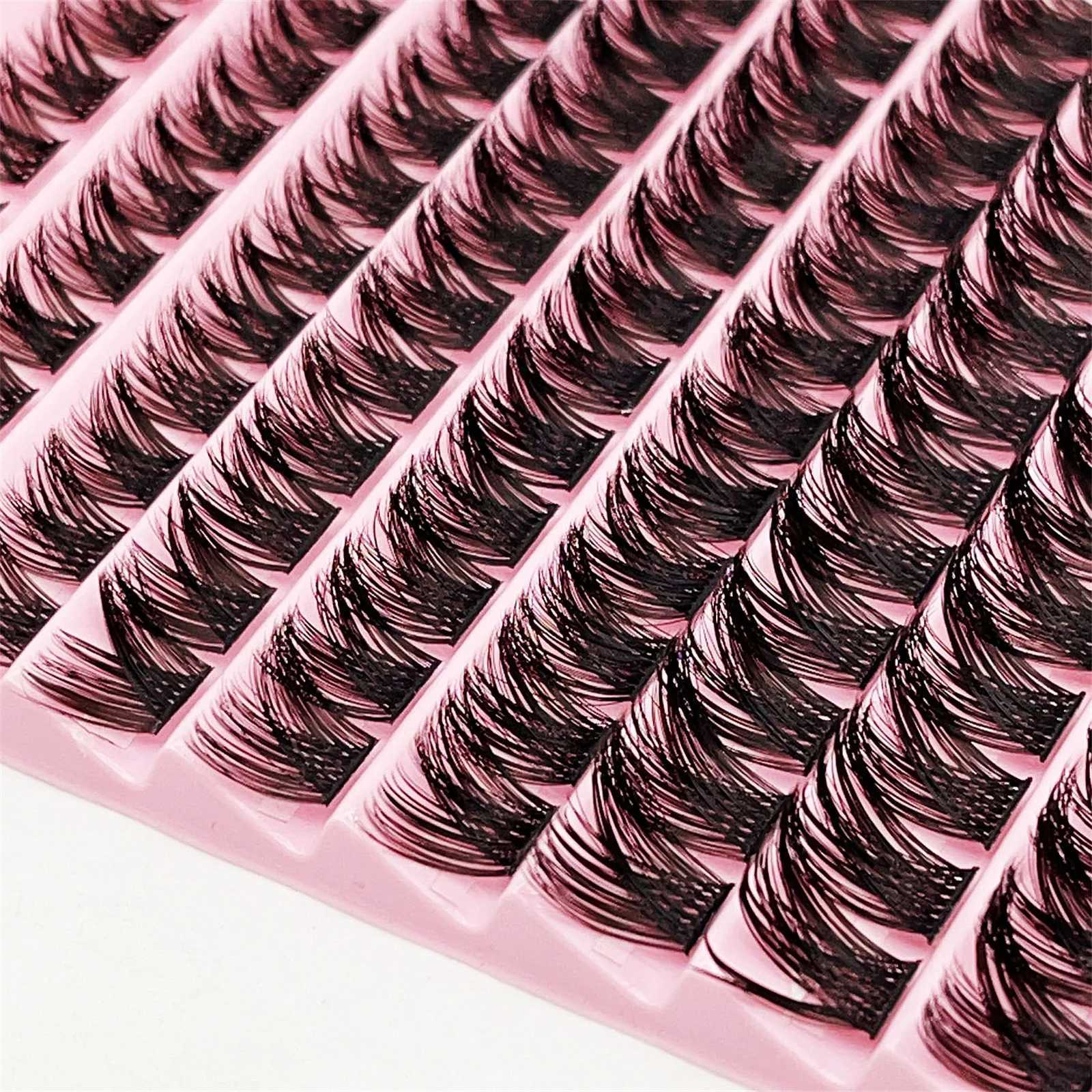 120pcs polyester eyelashes 8-16mm Wispy personal eyelashes natural appearance eyelashes D curly fluffy polyester eyelashes DIY eyelash extensionW24102