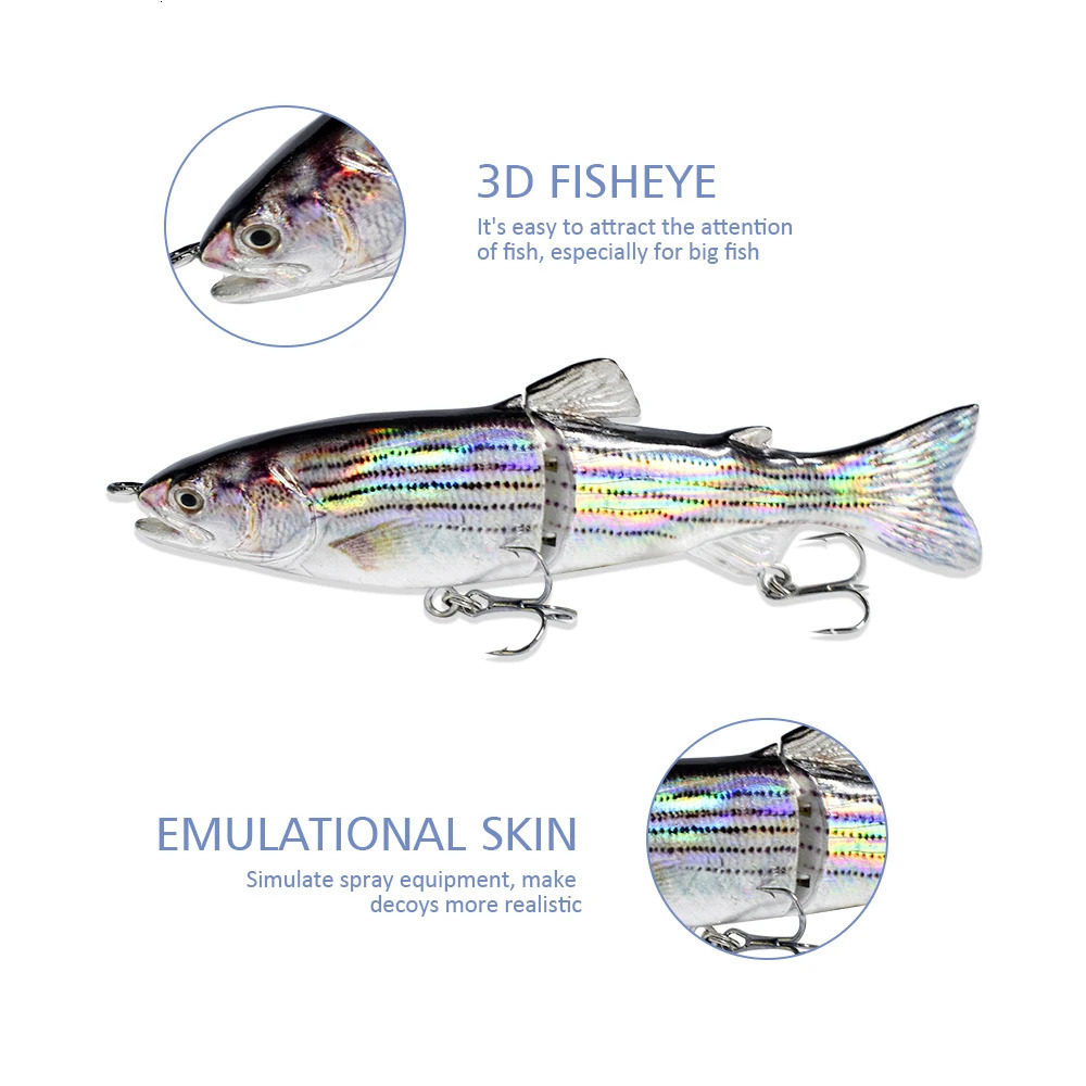 3Pieces 125mm 23g Single Section Rainbow Trout Glider Baits Hard Lure Bodies The Original S carved 241024