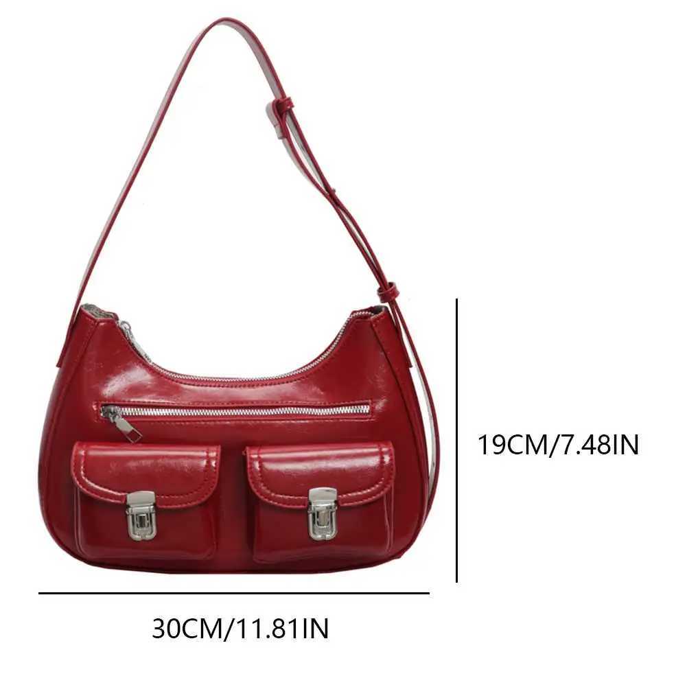Women Fashion Shoulder Bag Adjustable Strap Pu Underarm Stylish Crossbody Multi Pockets Simple Armpit Chic Hobo 241025