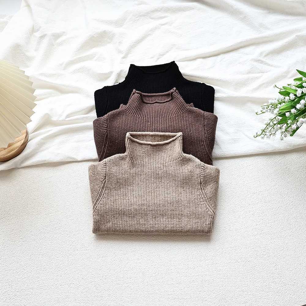 Milancel Autumn New Kids Sweaters Turtleneck Boys Pullover Boys Knitwear Girls Base Sweater W241025