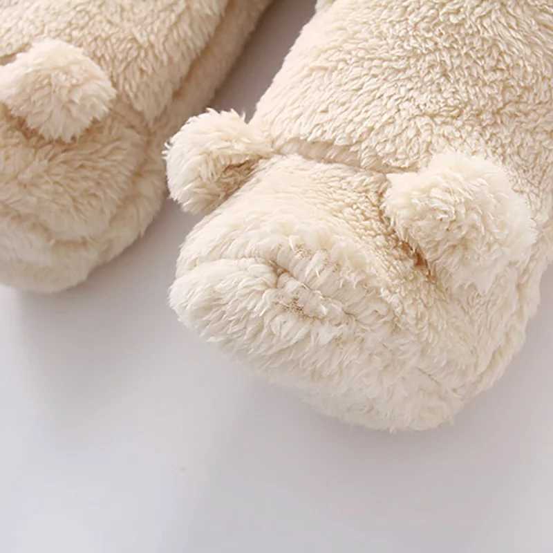 Winter Baby Romper for Girls Boys Soft Fleece Hooded Jumpsuit Bear Toddler Loungewear Thicken Infant OutfitXJ241025