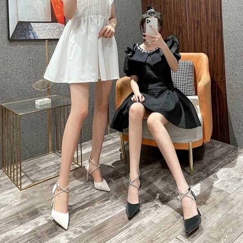 High Quality Rhine New Womens High Heels Fi Buckle Wedding Womens Boots Pointed Stiletto Shoes Fi T-Heel Sandals T241024