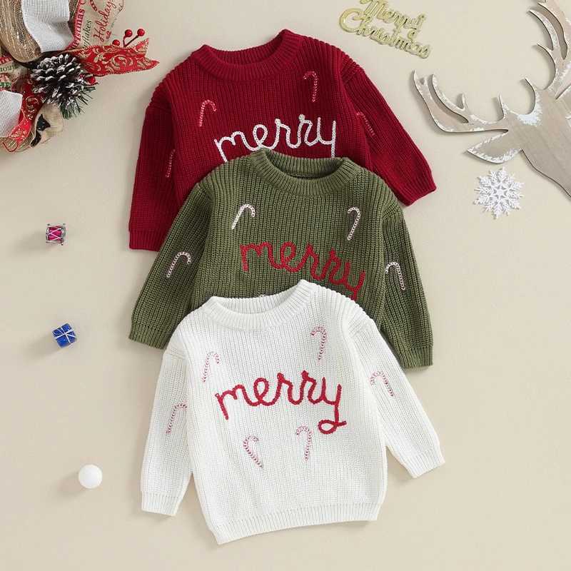 FOCUSNORM 3 Colors 0-7Y Autumn/Winter Baby Girl Christmas Sweater Long Sleeve Candy Vine Alphabet Embroidered Knitted Zipper Top W241025