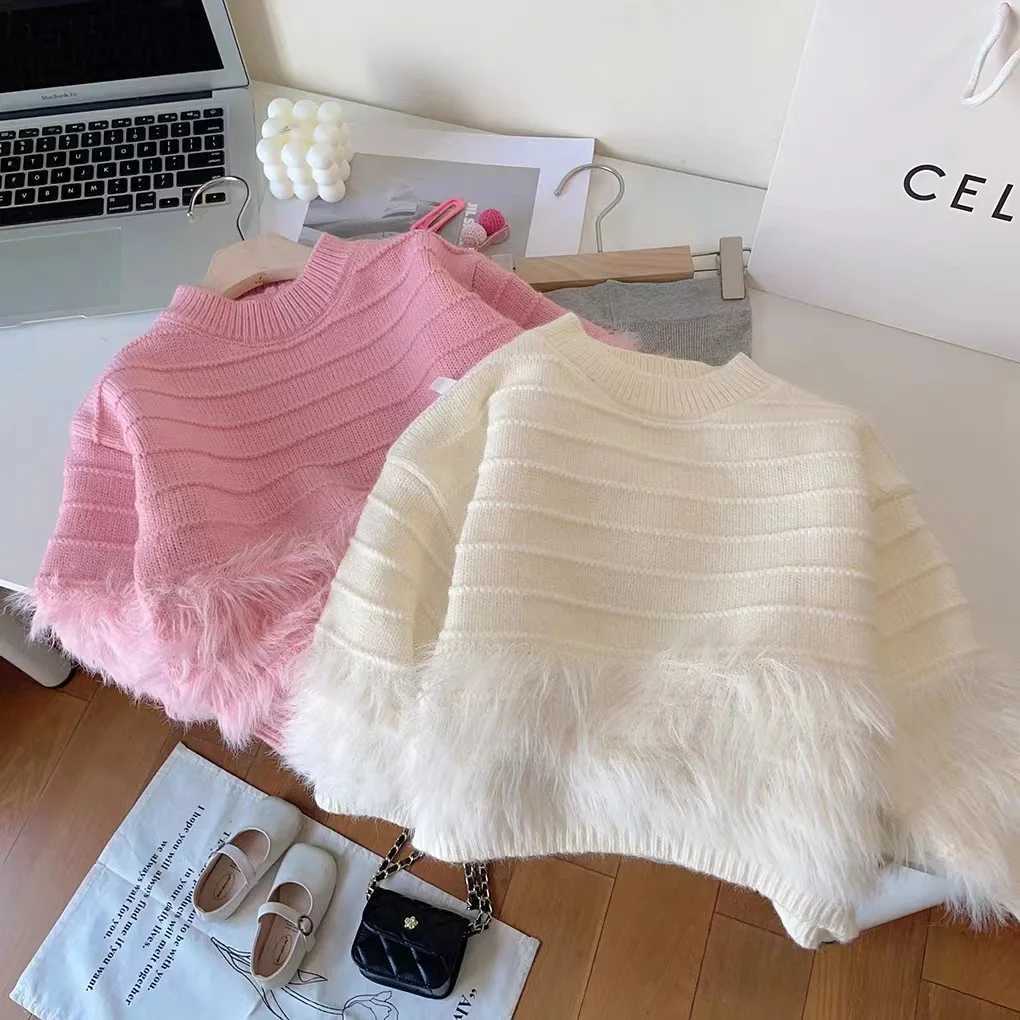 Fashion girls sweaters autumn new girls tops knitted childrens sweaters W241025