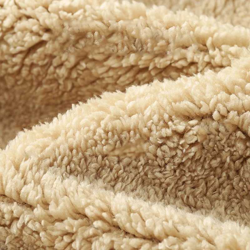 Mens hooded sweater cardigan and velvet thick winter warm loose neutral fashion sweater black gray navy blue W241024