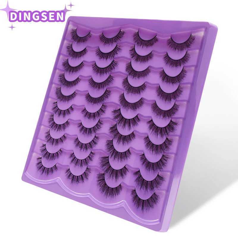 20 pairs of artificial mink fur 3D fluffy natural eyelashes makeup fake eyelashes wholesale Russian striped eyelashes eyelash extensionW241024