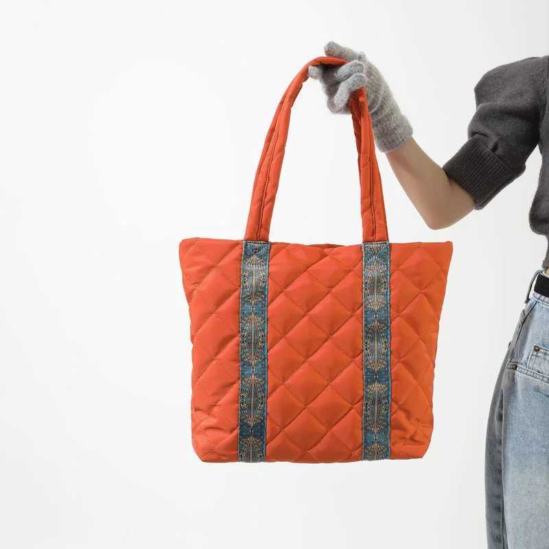 Puffer Tote Bag for Women Quilted Handbag Large Capacity Satchel Purse Work Travel Shop 241025