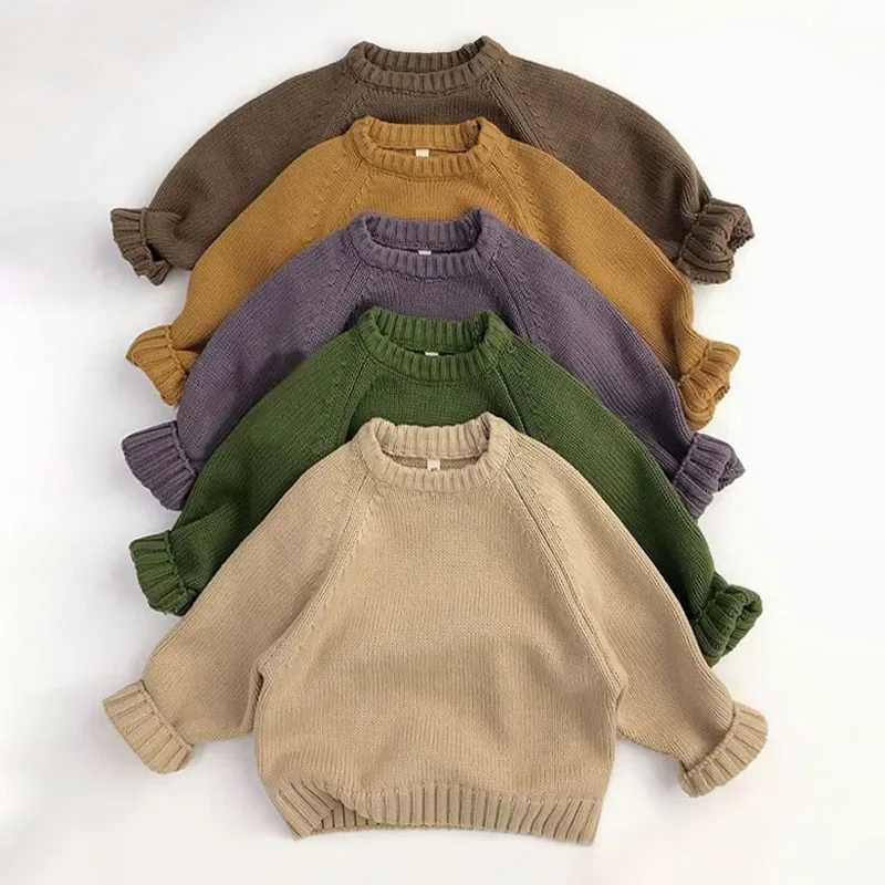 Childrens sportswear thick and warm boys clothing short girls clothing Pullover Knitwear autumn and winter childrens clothing W241025