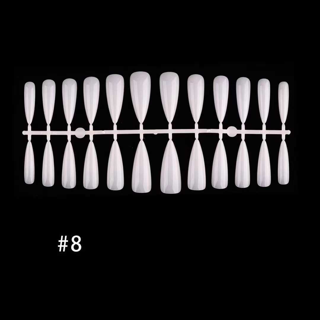 Solid Color Fake Nails Gel X Tips Extension System Full Cover Sculpted Almond Stiletto False Nail Tips 360pcs/bagXJ241025