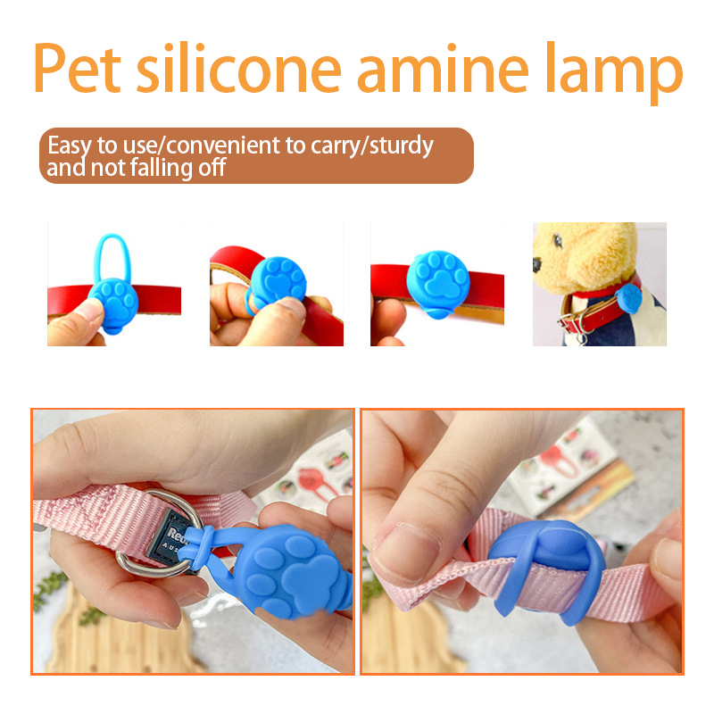 Pet light pendant light dog walking light silicone LED night luminous pendant outdoor night walking light anti-lost pendant light