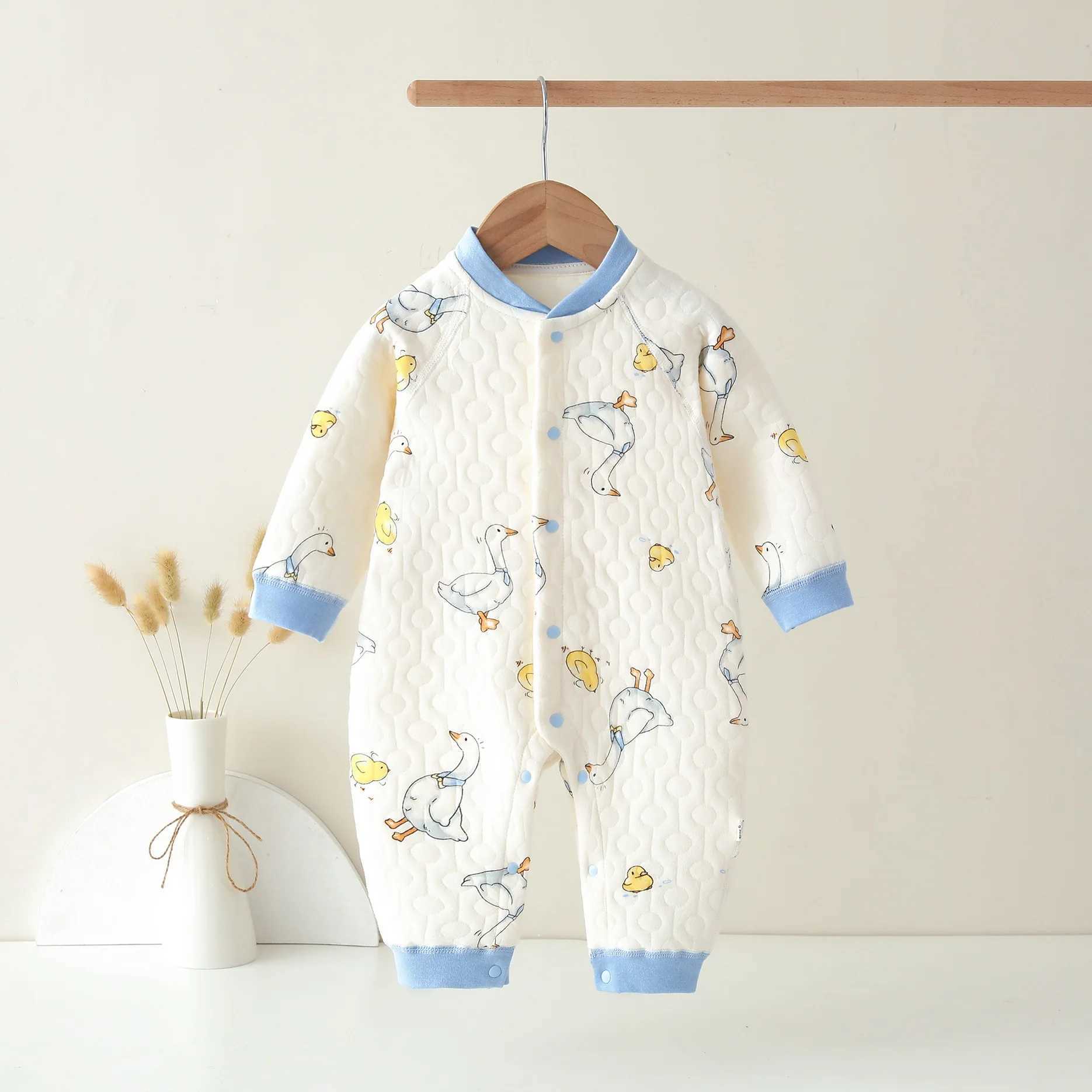 AYNIGIELL 2024 Autumn/Winter Newborn Thickening Heat Preservation Jumpsuit Romper Baby Boys and Girls PajamasXJ241025