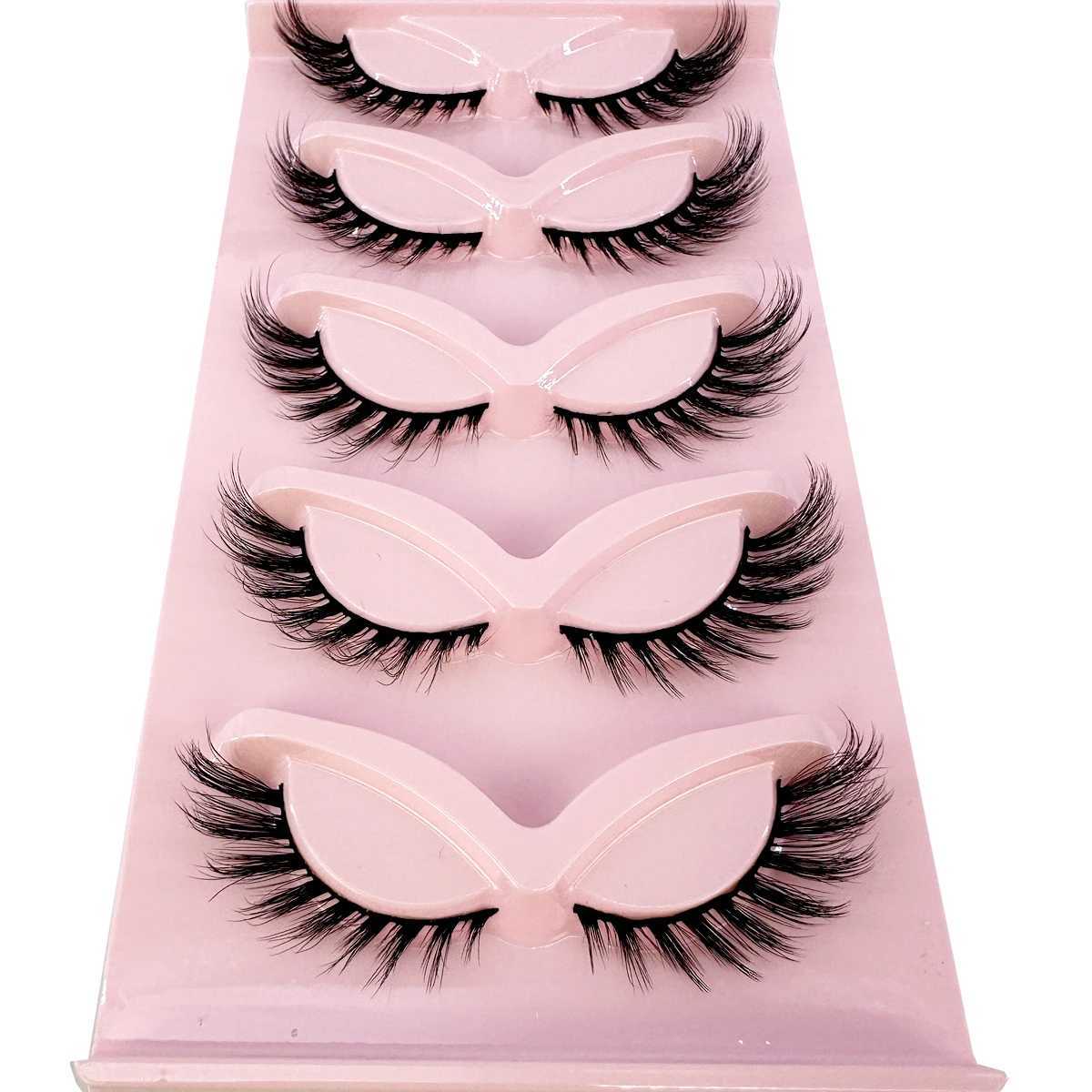 New cat eye eyelashes mink eyelashes 3D curled wings naturally messy ends raised thick false eyelashes soft false eyelashesW241024