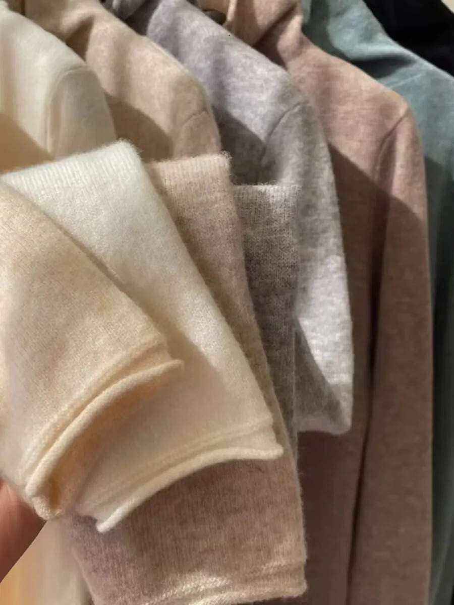 100% pure cashmere sweater womens turtle neck sweater autumn and winter column neck loose inner sweater plus size bottom sweater 241024