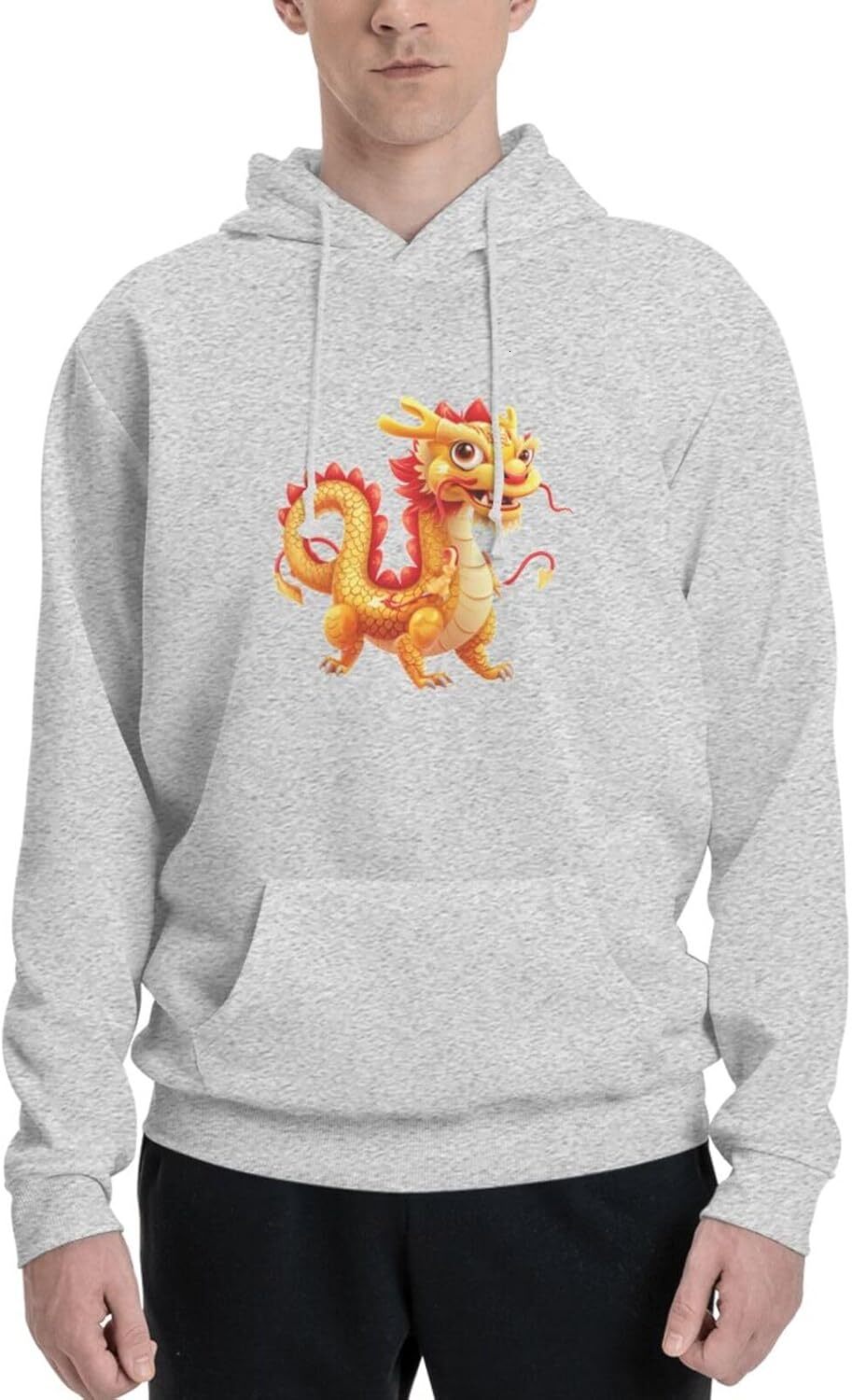 Hoodie for Mens Womens Funny Cartoon Chinese Dragon Print Hoodie for Women Men Animals Lovers Pullover Hoodies Sweatshirt Clothing Graphic Cute little