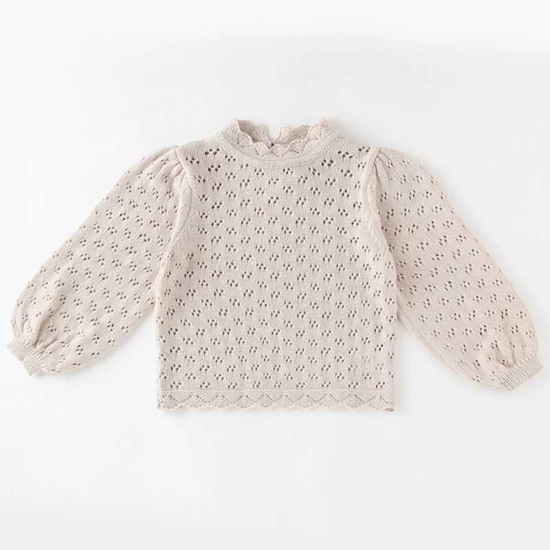 1-6Yrs Womens Knitted Sweater Cotton Long Sleeve Lanhua Baby and Toddler Autumn/Winter Top Hollow Coat Bottom W241025