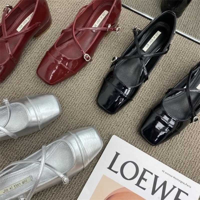 High Quality Mary Jane Womens Shoes High Heels Womens Shoes Soft and Comfortable Red Ballet Shoes Zapatos De Mujer T241024