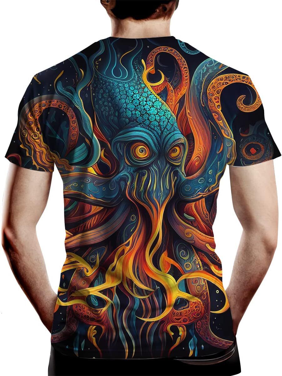 Mens T shirt Men's 3D Graphic Cool Casual Tee Casual tops summer clothes Hip hop trend cool