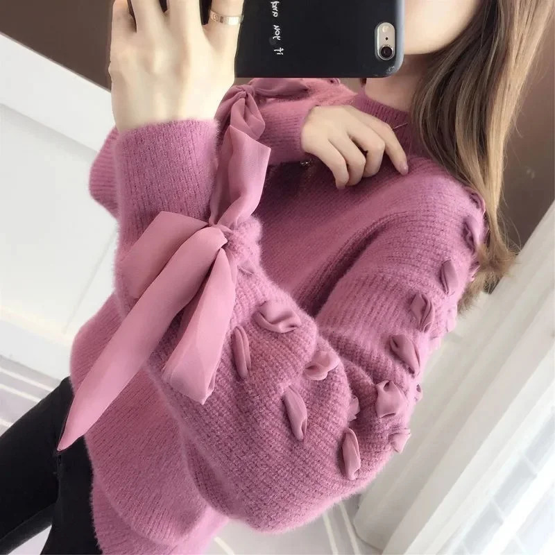 Turtleneck Sweater Autumn Winter Knitted Pullovers Women Sweaters Casual Loose Long Sleeve Female Jumper 241021