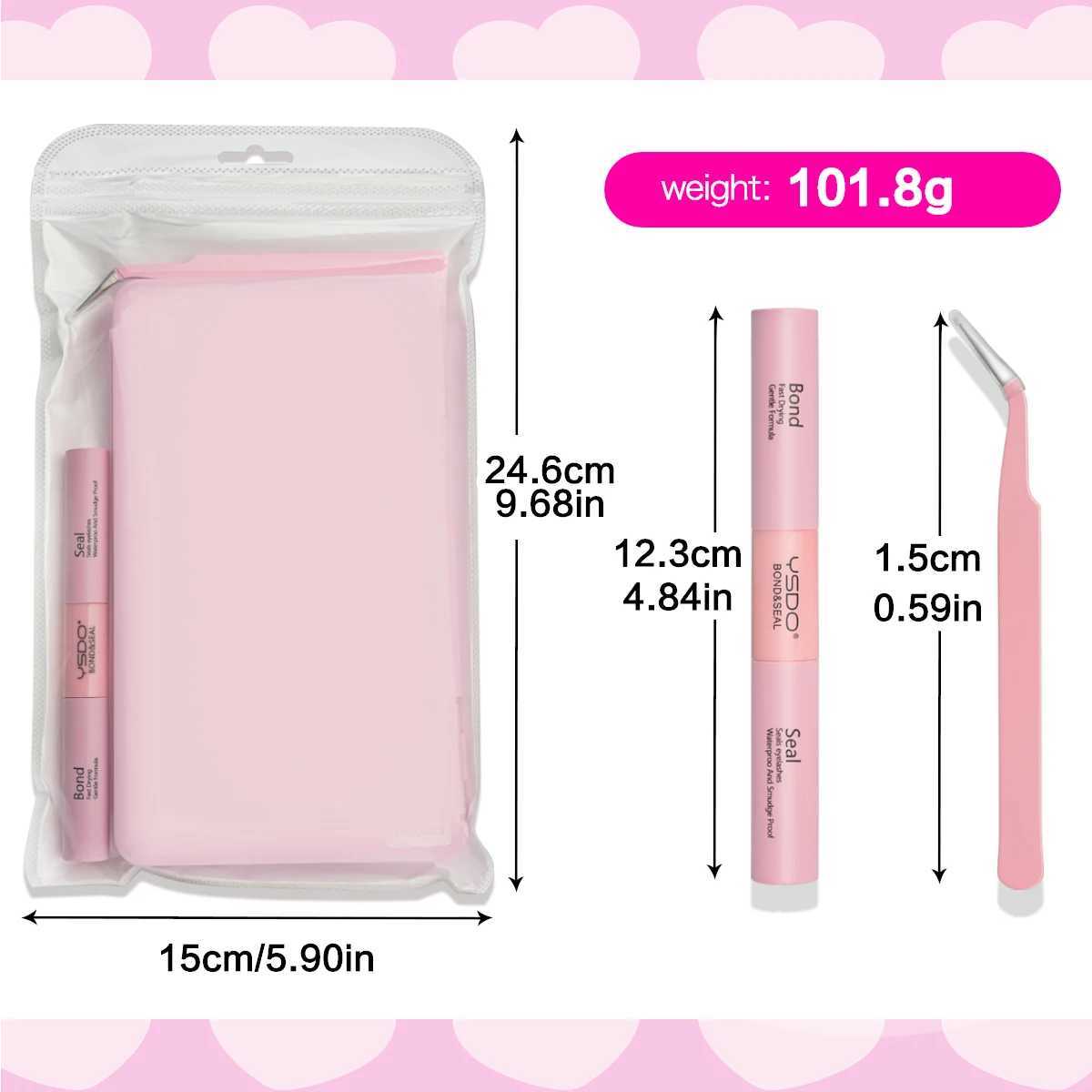 YSDO DIY eyelash extension kit 14/32P personal eyelash set D curled 9-16mm mixed 30D-120D eyelash clusters with adhesive and sealingW241024