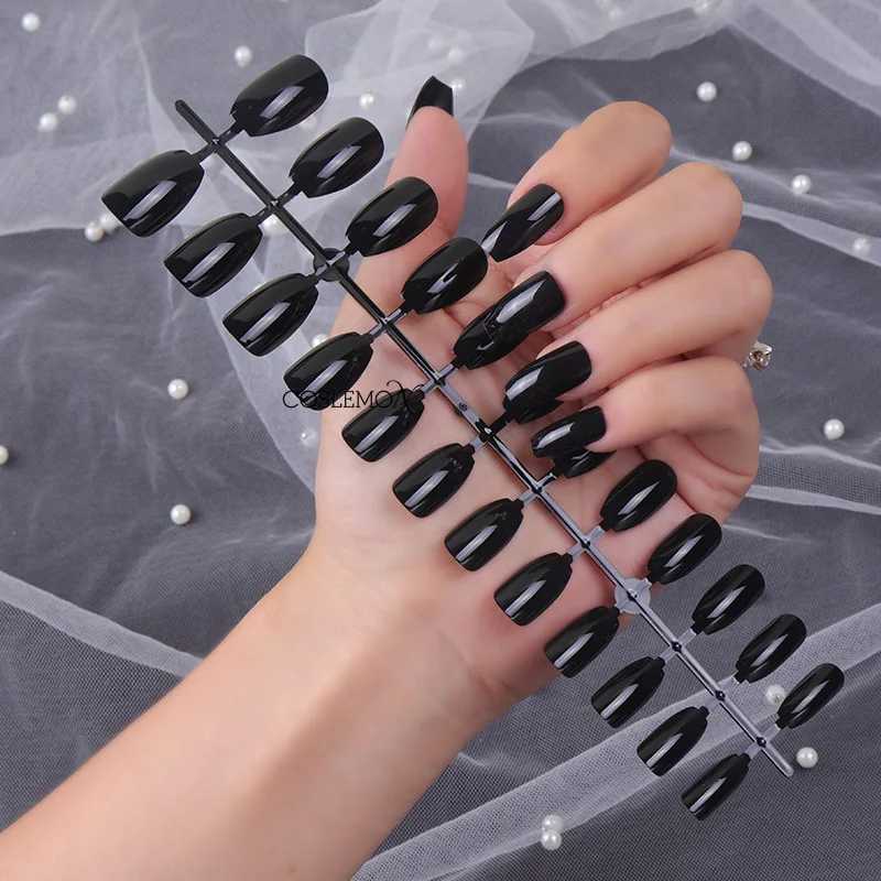 24pcs/set False Nails Short Ballet Bright Color Wearable Fake Nails Press Round Head Full Cover Removable Finished NailsXJ241025