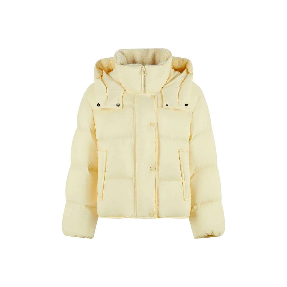 FSLE 159G Filg Amount Short Down Jacket Winter 2024 Splicing Stand-Up Collar Warm Coat 3 Colors For Women 24Fs14133