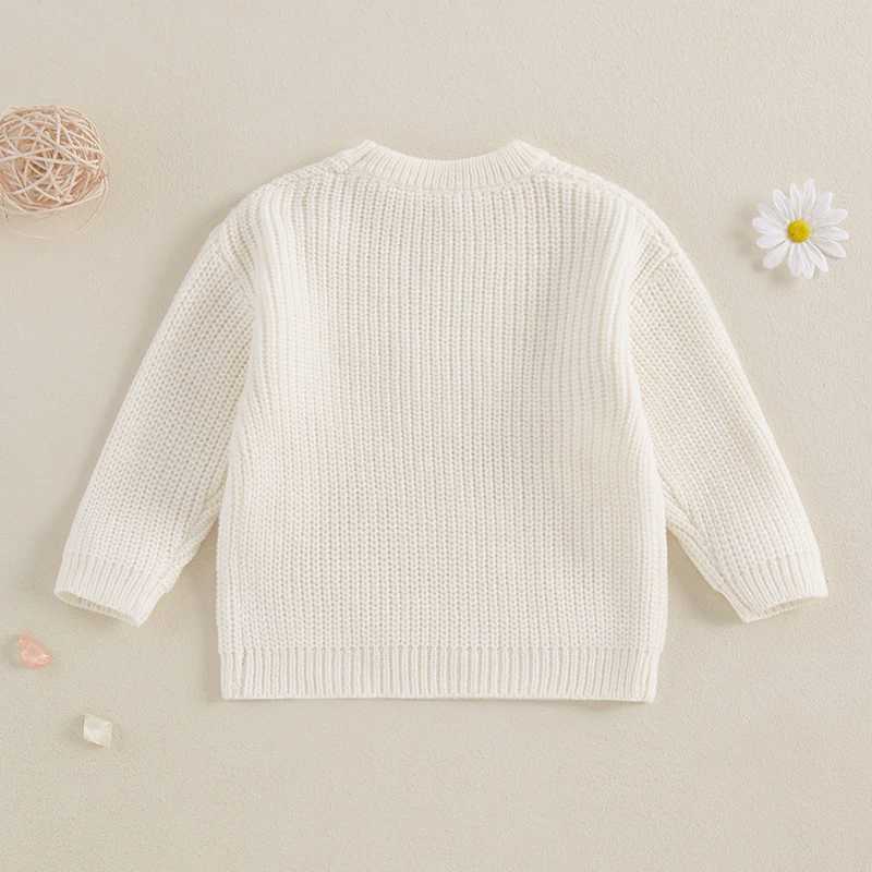 Preschool Children Baby Girls Autumn Winter Sweater Long Sleeve Crewneck Bow Embroidered Warm Pull Knitted Jumper Top W241025