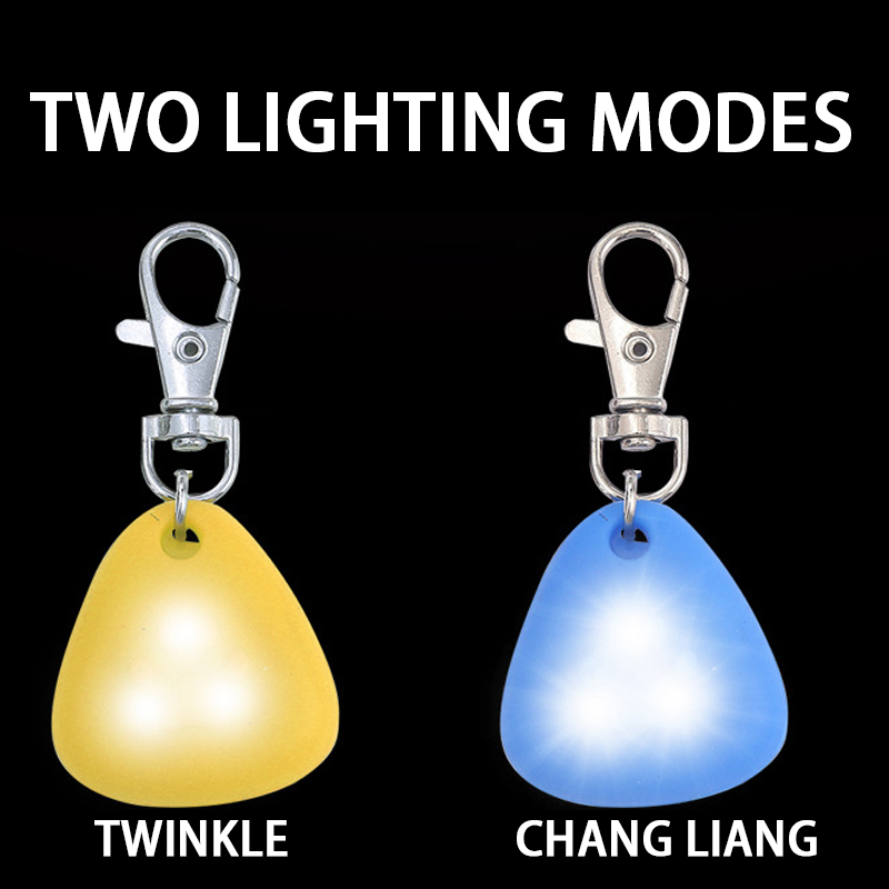 Silicone triangle pendant light-emitting pendant night walking dog anti-lost light outdoor warning light pet supplies hanging ornaments