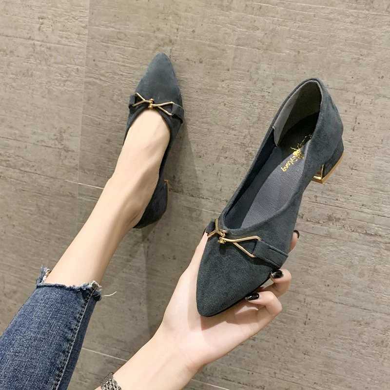High Quality Comfortable low heel womens work shoes summer Fi Pointed toe womens pump simple and versatile shallow mouth shoes T241024