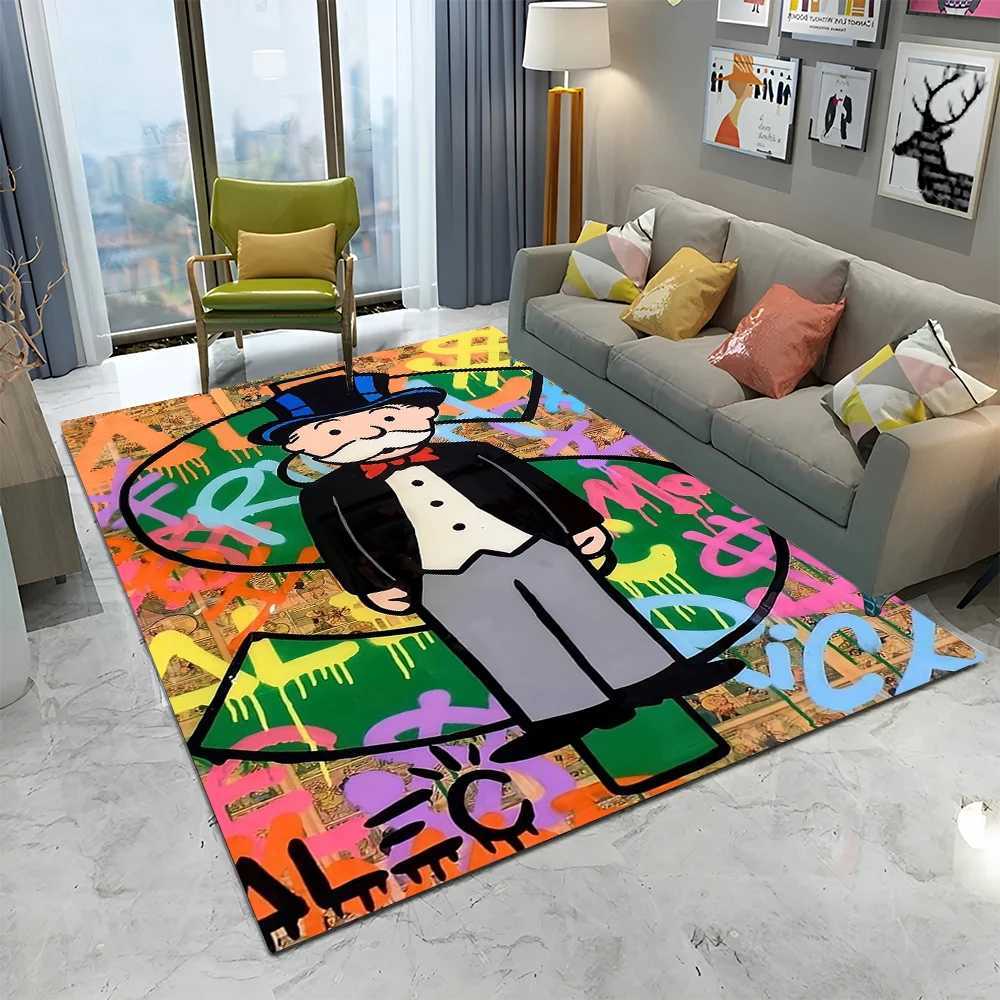 Dollar Monopoly Cartoon Retro Game Carpet Used for home living room bedroom sofa door decoration childrens area carpet anti slip floor mat X241024