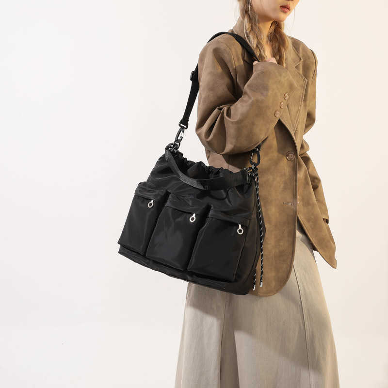 Bag Spring Women's Shoulder Bag Trendy Fashion Large Capacity Simple Leisure Student Cross Shoulder Backpack 241015