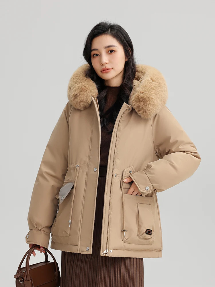 Vielleicht Vintage College Style Winter Clothes Women Jackets Coat Wool Liner Medium Long Parkas Fur Hooded Outwear 241021