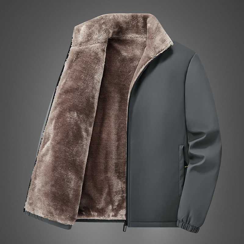 Ultra thin and warm Flce winter jacket new casual cotton jacket mens plus size jacket W241024