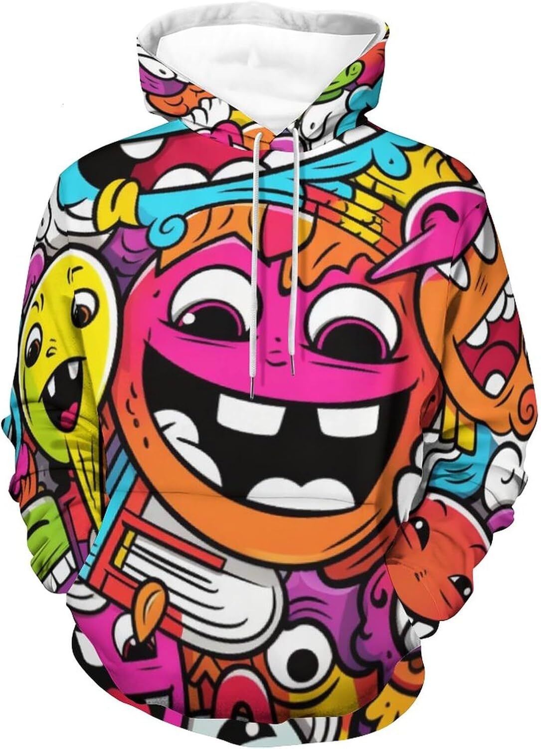 Hoodie for Mens Womens Mens Cartoon Graffiti Fashion Street Hip Hop Funny Hoodie, 3D Print Hoodies Graphic Fashionable and Warm