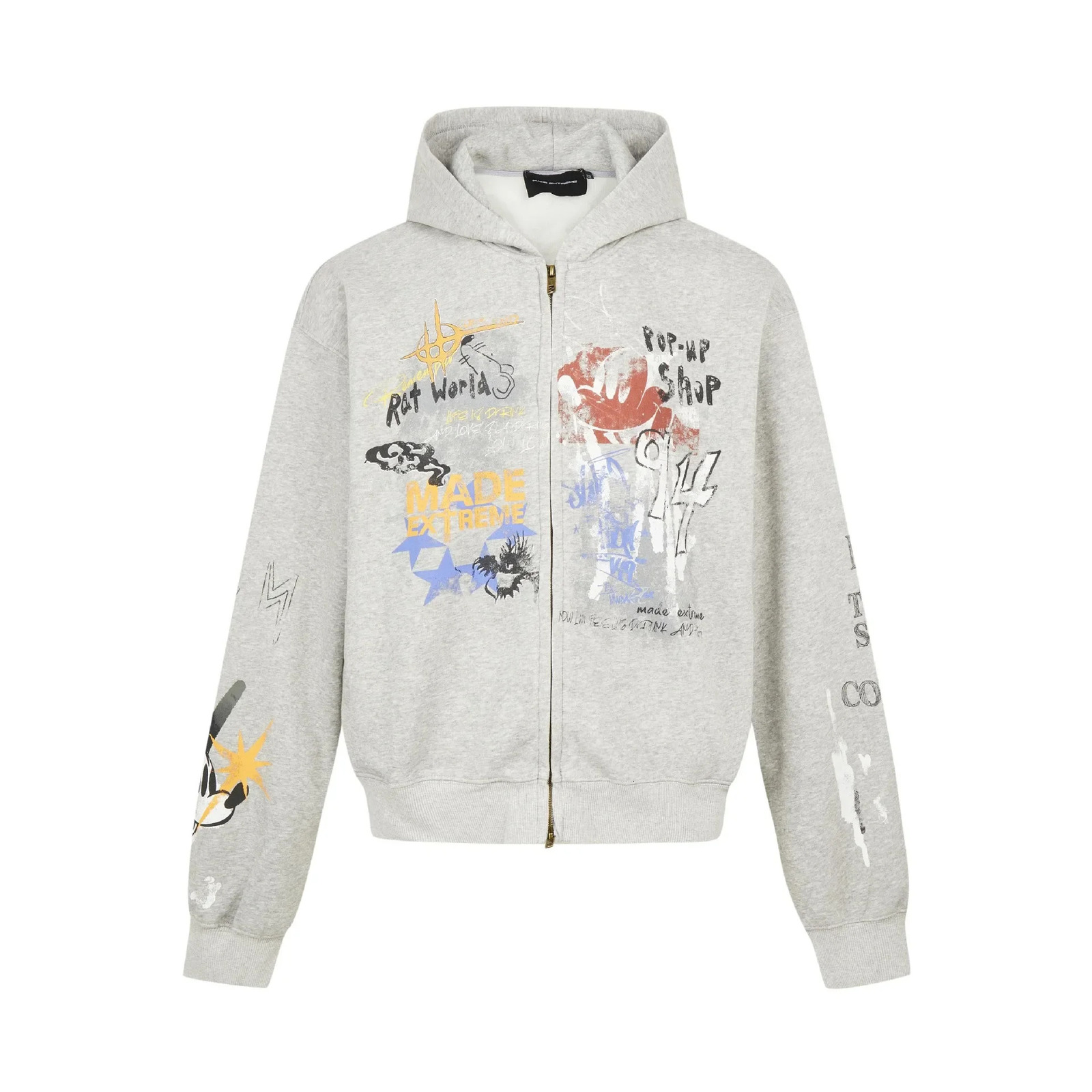 MADE EXTREME Street Hip Hop Graffiti Hoodie Men and Women Spring Autumn Oversize Hooded 241021