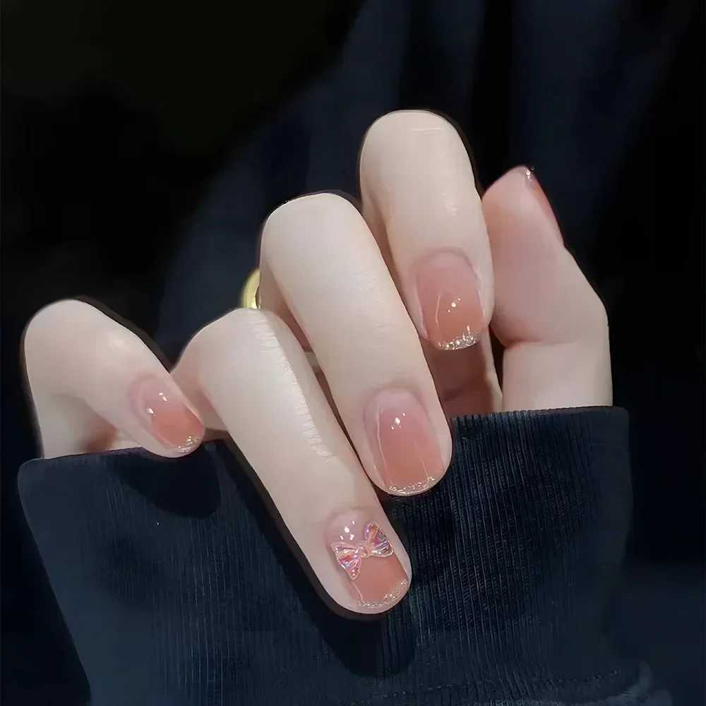 24Pcs Green Long Ballerina False Nails Butterfly with Glue Wearable Fake Nails Spring Rhinestones Full Cover Press on Nail TipsXJ241025
