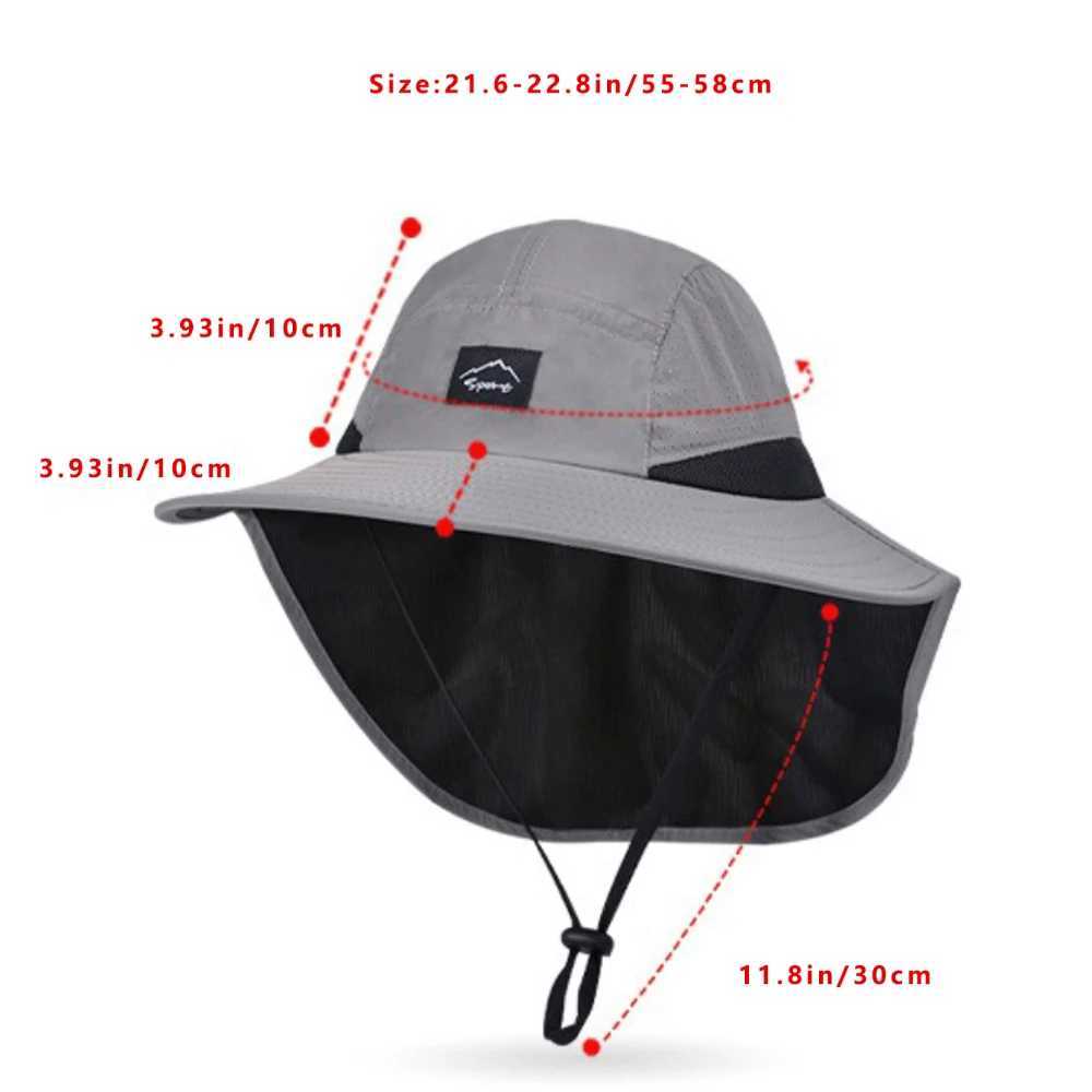 Wide Brim sun hat with neck Fl UV sun protection yard work wildlife park hiking hat mens outdoor adventure fishing bucket hat W241024