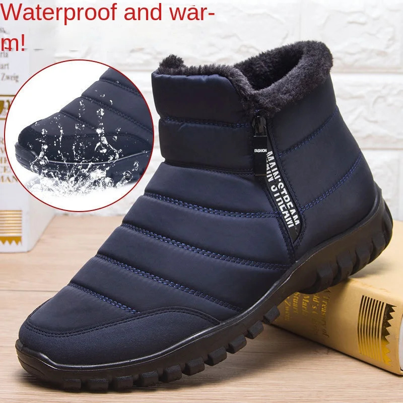 Winter mens snow boots double zipper waterproof shoes rain boots fishing boots winter shoe manufacturer winter shoes 241024