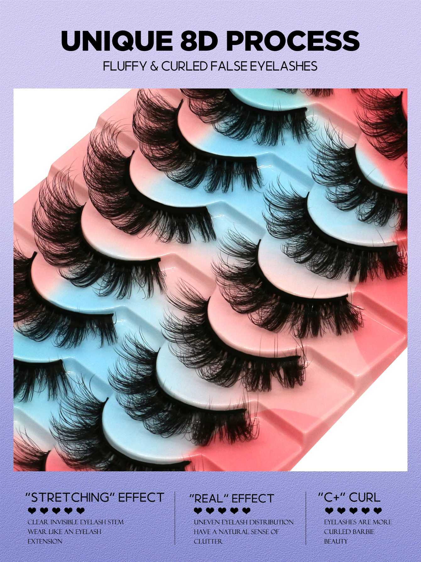 Groinneya eyelashes 3D mink eyelashes fluffy reusable eyelashes mink false eyelashes soft Wispy natural cross eyelash extension makeupW241024