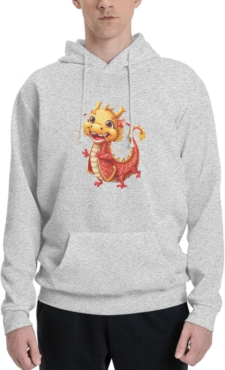 Hoodie for Mens Womens Funny Cartoon Chinese Dragon Print Hoodie for Women Men Animals Lovers Pullover Hoodies Sweatshirt Clothing Graphic cute