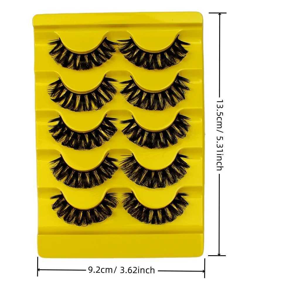 5 pairs of DD curly Russian false eyelashes 3D mink eyelashes can be reused fluffy false eyelash extensionsW241024